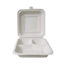 1000ml 3-compartment Biodegradable Lunch Food Box